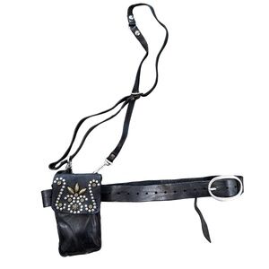 Black Campomaggi Studded Belt Bag